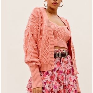 For Love and Lemons Florentina button down cardigan in the color rose 🎀🪷